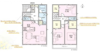 【間取り】 | 平塚市山下1丁目  1号棟 第14 | 3LDK　防犯カメラ（利用時Wifi接続必要）　引き違い窓シャッター付　人感センサー付玄関灯　二部屋から行き来できる南向きバルコニー　浴室乾燥機+窓　全居室WIC　LDK17帖　全居室6帖以上
