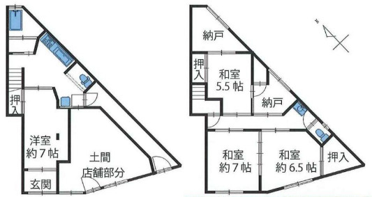 葛飾区立石１丁目の売地の参考プラン|現況間取り図