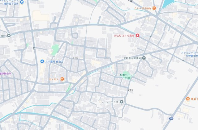 交野市倉治　未入居の地図