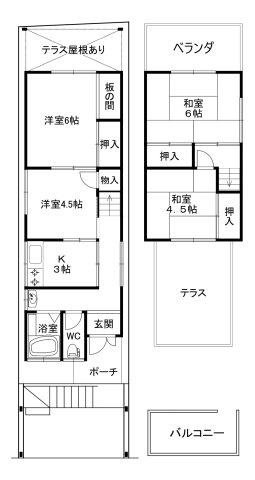 寺田尼塚の間取り|間取り4K
テラスやバルコニーがたくさんのお家です
！