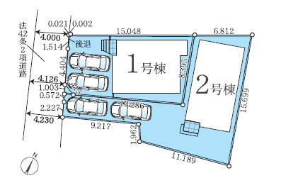 茅ヶ崎市柳島３期　新築戸建　全２棟１号棟の区画図