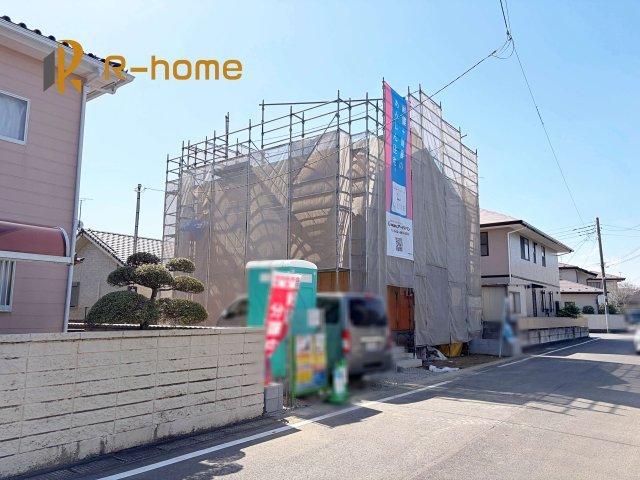 水戸市笠原町第6　新築戸建て　1号棟の外観|2026年5月完成予定！近隣の同仕様完成物件をご見学いただけます♪