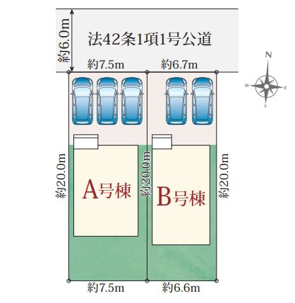 藤枝市音羽町　全２棟／の区画図