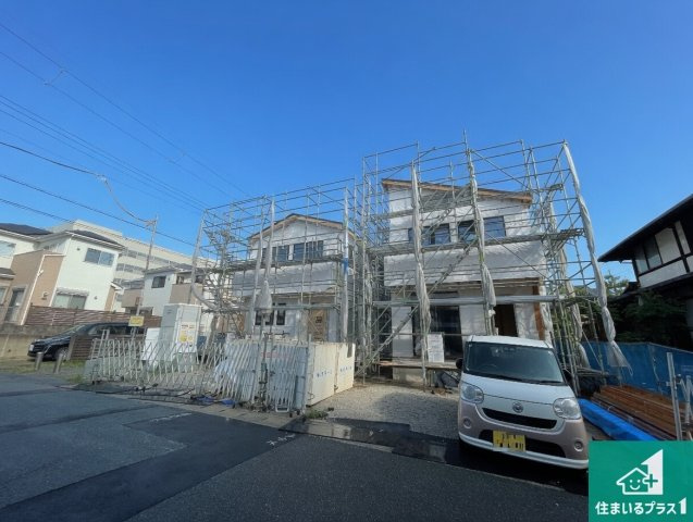 神戸市北区鹿の子台北町　新築一戸建ての外観|現在の進捗状況です！順調に作業進行中、完成が待ち遠しいです！詳細の間取り等、お気軽にお問い合わせください！