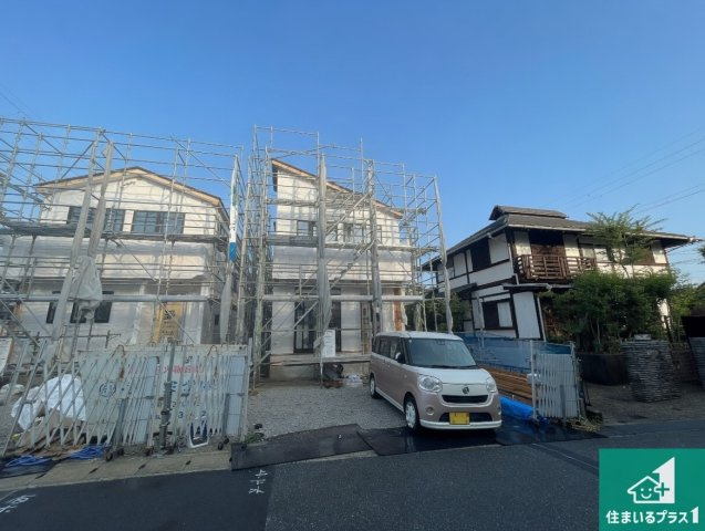 神戸市北区鹿の子台北町　新築一戸建ての外観|現在の進捗状況です！順調に作業進行中、完成が待ち遠しいです！詳細の間取り等、お気軽にお問い合わせください！