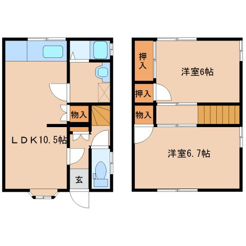 ハイツグレイスF棟の間取り