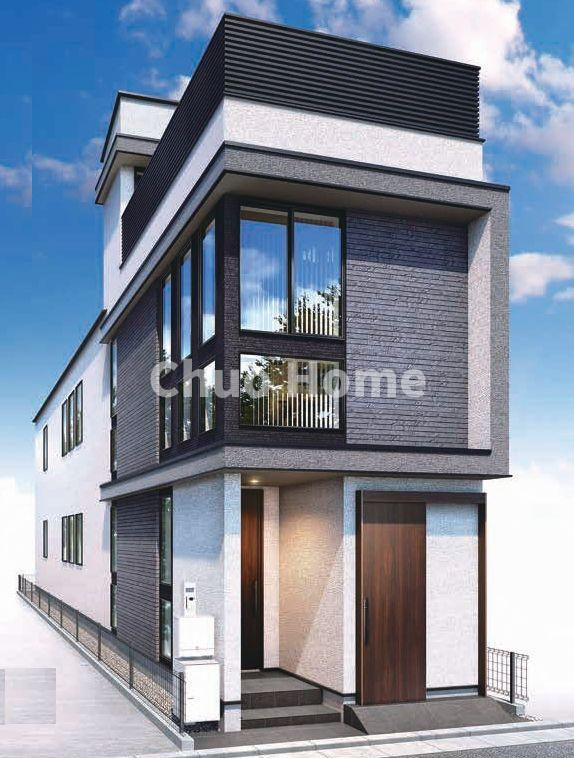台東区竜泉3丁目新築分譲住宅の完成予想図|外観パース