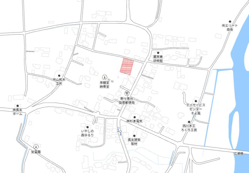 都城市野々美谷町の売地の土地図