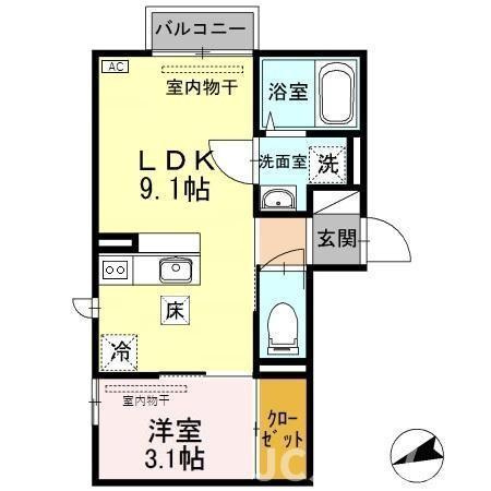 アネシス寺町Dの間取り