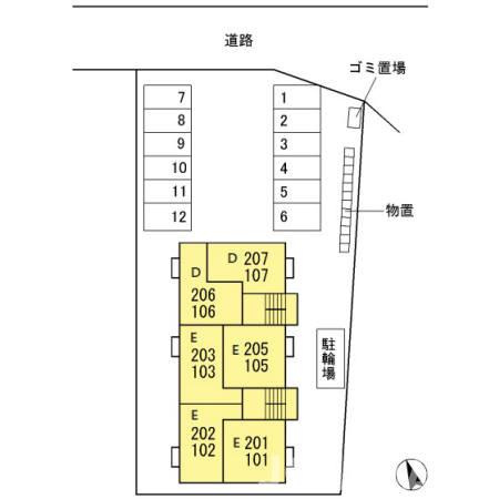 アネシス寺町Dの区画図