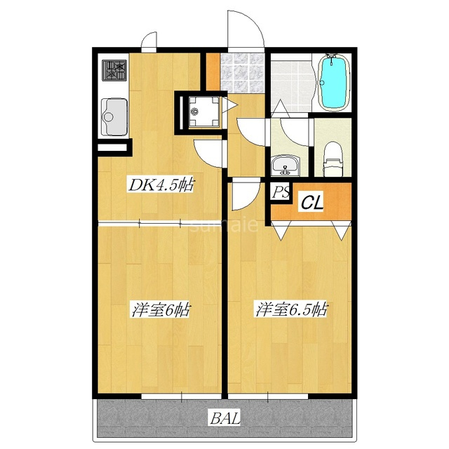 リバレイン浮間　Ⅰの間取り|2ＤＫのお部屋です☆
