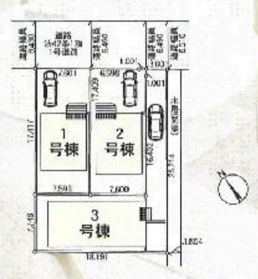 鴻巣市筑波　第5　Ⅱ期　新築一戸建て　グレイドルガーデン　01の区画図|1号棟
