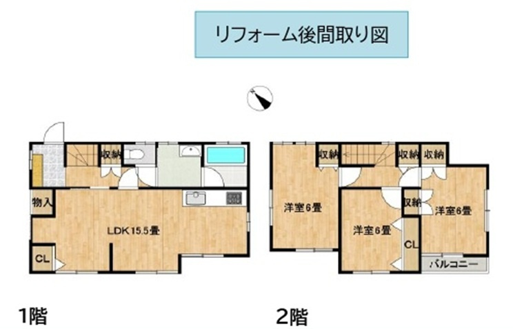 中古戸建　熊谷市新堀1085-7（リフォーム住宅）の間取り