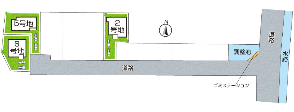 1(土)2(日)現地説明会　桜井市西之宮の区画図|全3区画