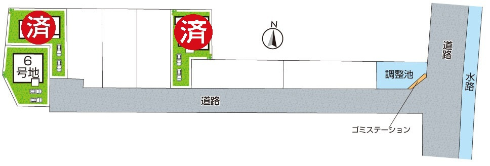 ●26(土)27(日)現地説明会！　桜井市西之宮　新築一戸建ての区画図|全3区画