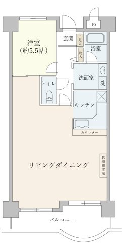 和泉鶴山台アーバンコンフォートの間取り|1LDK