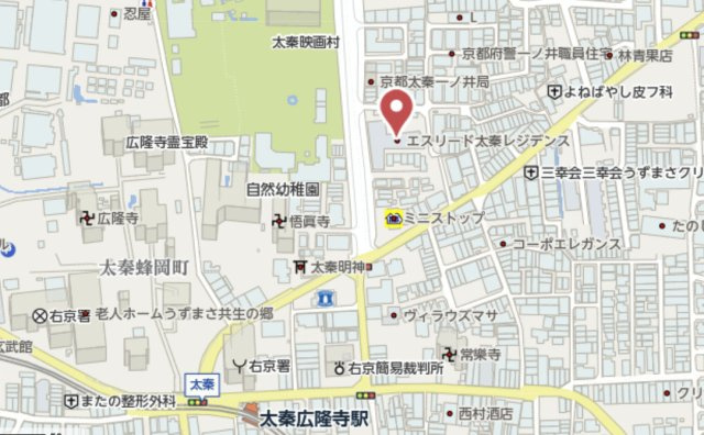 エスリード太秦レジデンス　1階の地図