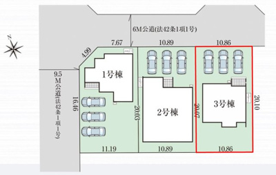 【区画図】 | ＧＲＡＦＡＲＥ　山形市浜崎２期　３号棟 | ★内覧予約でブランド米2kg★