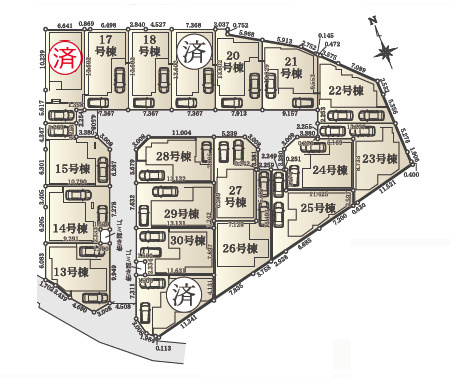 茅ヶ崎市松林1丁目　新築戸建　全31棟１３号棟の区画図