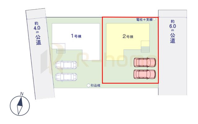つくば市東光台2期　新築戸建て　2号棟の区画図|大きなお買い物だからこそ、メリット・デメリットを伝えさせて頂きます。
R-homeにお任せください♪