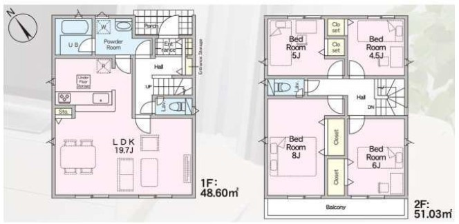 Cradle garden　鴻巣市筑波第5の間取り|図面と現況が異なる場合、現況を優先とします。