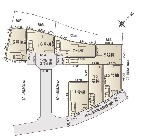 藤沢市城南5丁目　新築戸建　全16棟12号棟の区画図