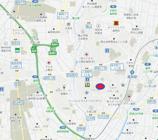 真岡市大谷台町　土地　予約済の地図