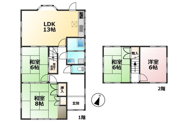 【間取り】 | 遠賀郡岡垣町東高陽3丁目戸建