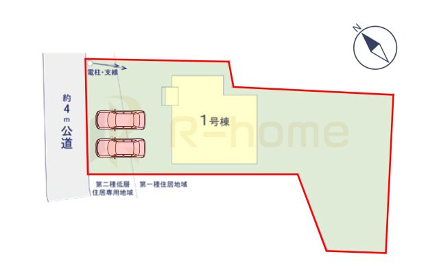 土浦市北荒川沖町6期　新築戸建て　1号棟の区画図|大きなお買い物だからこそ、メリット・デメリットを伝えさせて頂きます。
R-homeにお任せください♪