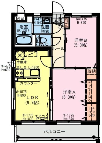 【間取り】 | Fiore Reiz III | （仮称）都城市南横市町YMマンションの間取り