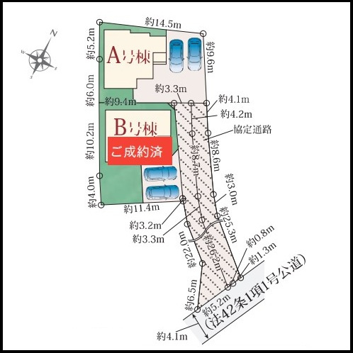 藤枝市天王町　全２棟／の区画図