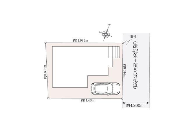 【区画図】 | 志木市中宗岡3丁目　新築一戸建住宅　全1棟　(志木本店) | カースペース完備のゆとりある敷地。
