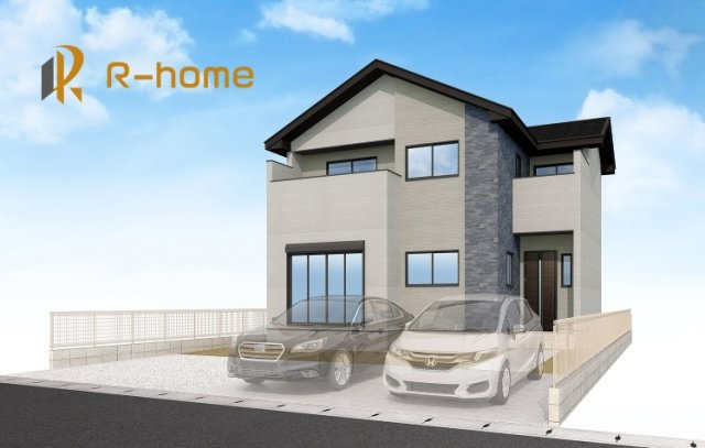 取手市本郷3期　新築戸建て　1号棟の外観パース|2026年7月完成予定！近隣の同仕様完成物件をご見学いただけます♪