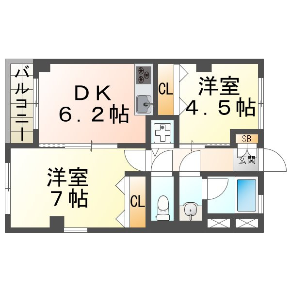 リアルテ霞ヶ丘の間取り