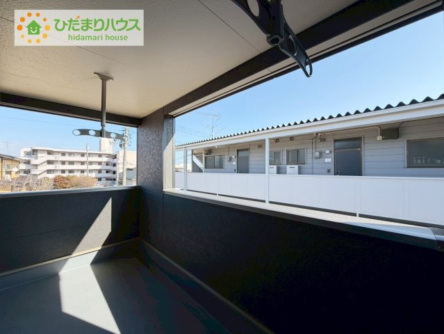郡山市並木第1　新築戸建　5号棟のバルコニー|お布団など大きいものも、充分に干せる広さがございます。人気のベランピングも楽しめる広さ！自宅のアウトドア空間でゆったり過ごせます。
