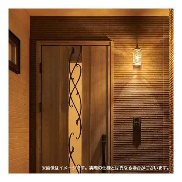 荏隈2　A棟の玄関|照明が夜間も玄関まわりを明るく照らします。質感のある木目ドアが印象的です。