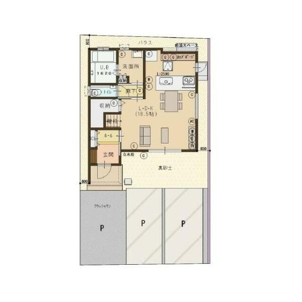 荏隈2　A棟の区画図|※図面と現況が異なる場合は現況を優先させていただきます。