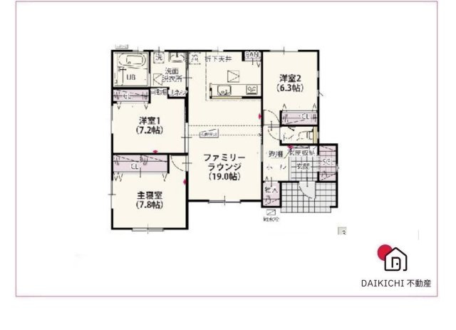 【間取り】 | 本庄市東五十子第1期　ワイウッドコート　新築戸建　全5区画　2号棟 | 2号棟