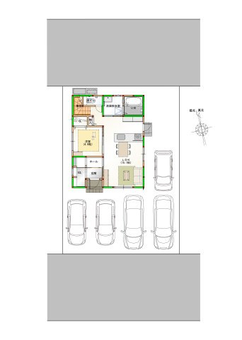香南市野市町西野　新築一戸建て⑦の土地図|敷地面積47坪、間口10ｍ、南向き。日当たり良好☆駐車５台可能！