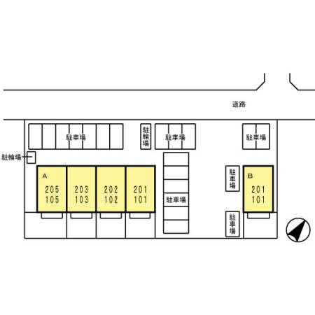 イールコートＡ棟の区画図