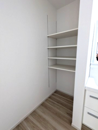 水戸市平須町　14期の収納|リネン棚にはタオルやお着替えやリネン類の保管スペースとして♪