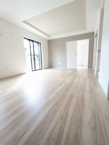 水戸市平須町　14期の居間・リビング|一日の長い時間を過ごすリビング♪自然と家族が集まれる空間！家族団らんの時間を優しく見守るリビング～