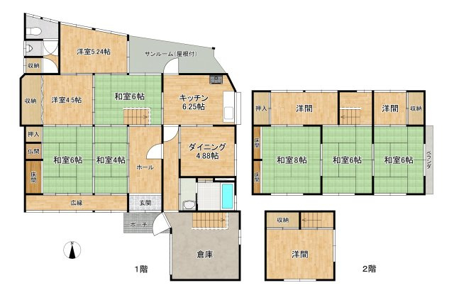 上滝野戸建（闘竜灘近く）の間取り|10SDK＋倉庫