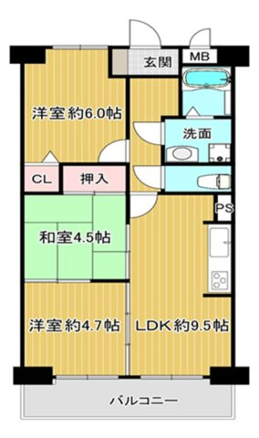 カサベラ灘サウスコートの間取り|LDKと隣接した洋室。仕切りを外し、開放感あふれる空間に！
