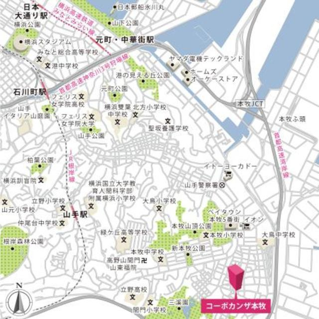 コーポカンザ本牧の地図