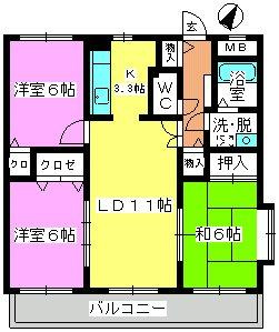 コンフォート博多南の間取り|※図面と現況が異なる場合は現況優先になります。

