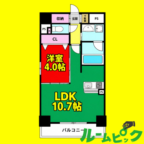 S-FORT熱田六番　名古屋市賃貸　仲介手数料無料の間取り