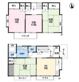 あきる野市草花　中古戸建の間取り