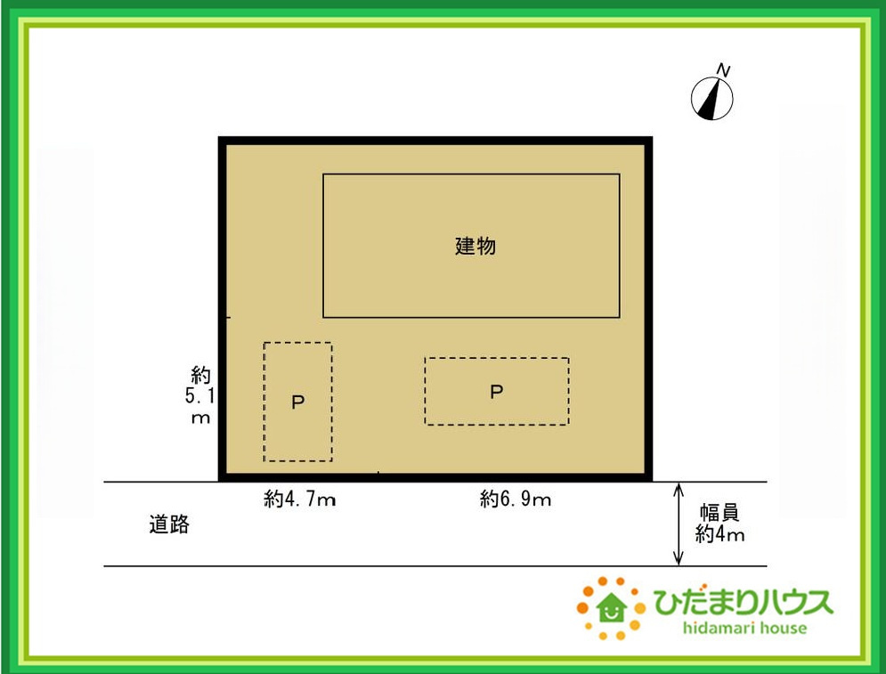 常陸大宮市田子内町　中古戸建の区画図|駐車2台可能で、急な来客時にも安心ですね☆彡