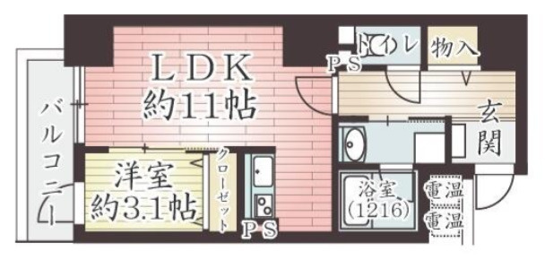 アーベル更紗北堀江の間取り